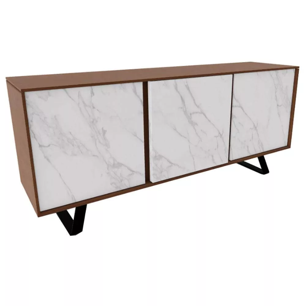 Secret Sideboard Ceramic Marble Doors Walnut